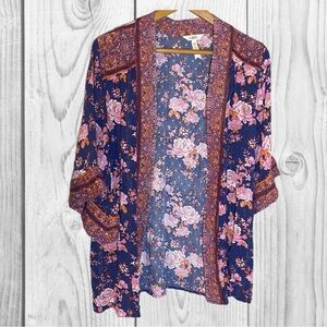 Matilda Jane Women's Floral Print Kimono  XS/Small bohemian beach lagenlook